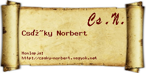 Csáky Norbert névjegykártya