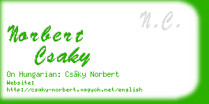 norbert csaky business card